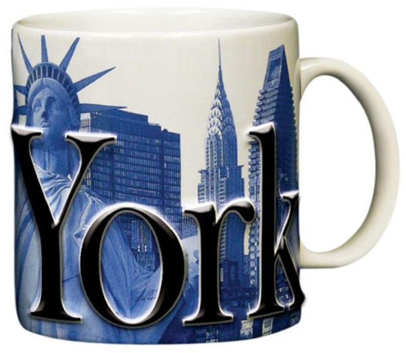 Americaware New York 18oz. Blue Duo Tone Relief Coffee Mug - Image 2